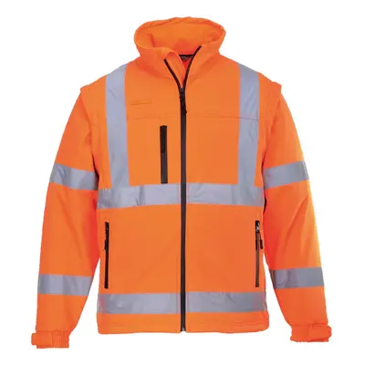 (M, Orange) Portwest Unisex Hi-Vis Safety Softshell Jacket