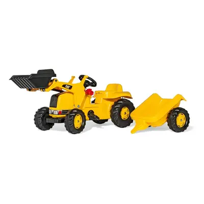 Rolly Toys Rolly Kid Caterpillar JCB Tractor With Front Loader & Trailer For 2.5- Year Old - Yel