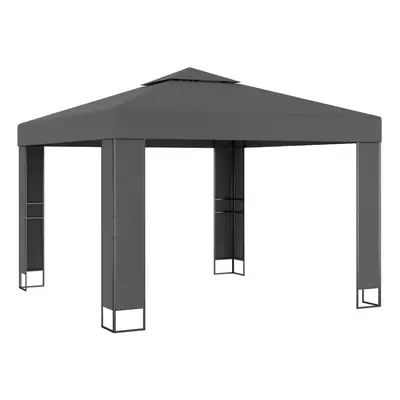 vidaXL Gazebo with Double Roof 3m Anthracite Outdoor Canopy Shelter Party Tent