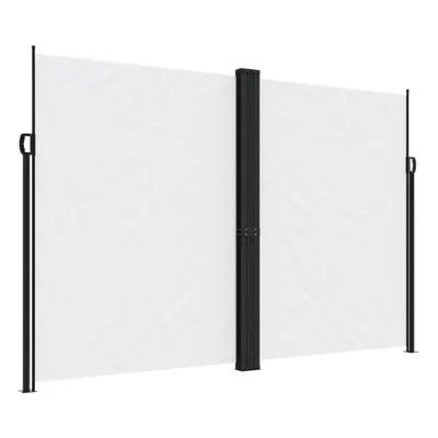 (white, x cm) vidaXL Retractable Side Awning Outdoor Privacy Screen Balcony Sunshade Shelter