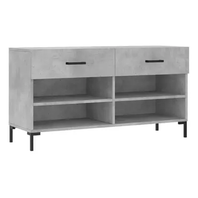 (concrete grey) vidaXL Shoe Bench Shoe Cupboard Shoe Storage Shoe Rack Black Engineered Wood