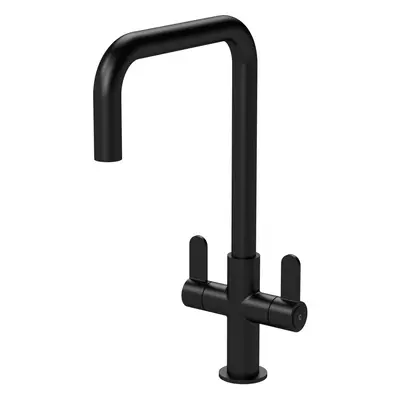 Kitchen Mono Mixer Tap with Lever Handles, 361mm - Matt Black