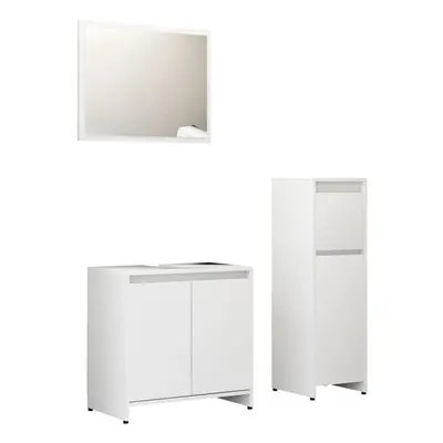 vidaXL Bathroom Furniture Set Piece White Engineered Wood Washroom Cabinet