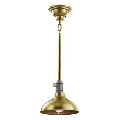 1 Bulb Ceiling Pendant Light Fitting Natural Brass LED E27 60W Bulb