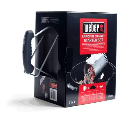 Weber Rapidfire? Barbecue Chimney Starter Set | Aluminium BBQ Fire Starter Set | Charcoal Brique