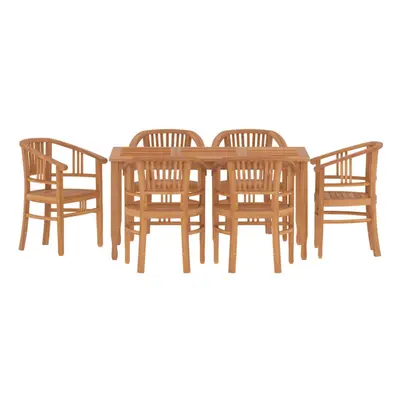 vidaXL Garden Dining Set Outdoor Dining Table and Chair Piece Solid Wood Teak