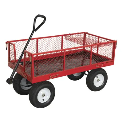 Sealey Platform Truck with Sides and Pneumatic Tyres - 450kg Capacity