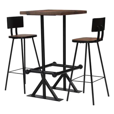 (3 piece) vidaXL Bar Set Dining Room Kitchen Dining Table and Chair Solid Reclaimed Wood