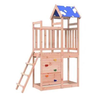 (solid douglas wood) vidaXL Play Tower with Rockwall Kids Playset Climbing Frame Solid Wood Pine