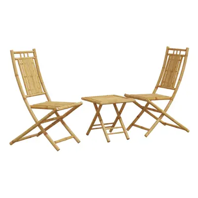 vidaXL Bistro Set Piece Outdoor Bistro Set Garden Table and Chair Bamboo