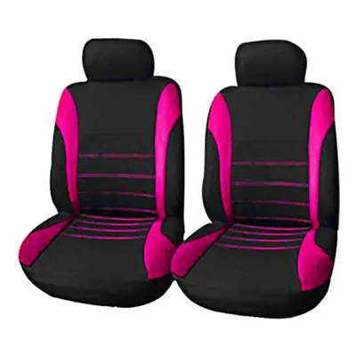 (Rose Red) Pack Universal Car Seat Cover Set Front Rear Head Rests Full Set Auto Cover