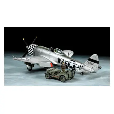 US P-47D Thunderbolt & 4x4 Light Vehicle Set (1:48 Scale)