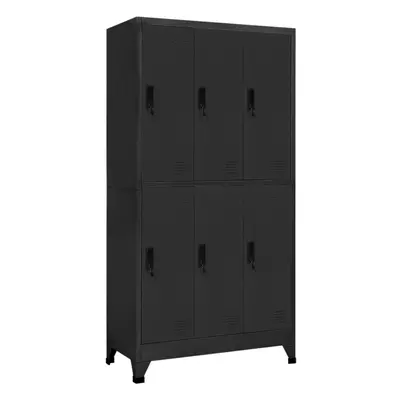 vidaXL Locker Cabinet Anthracite Steel Office Storage Locker Cabinet Furniture