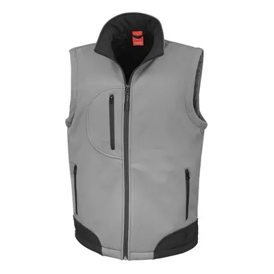 (M, Workguard Grey/Black) Result Mens Softshell Body Warmer