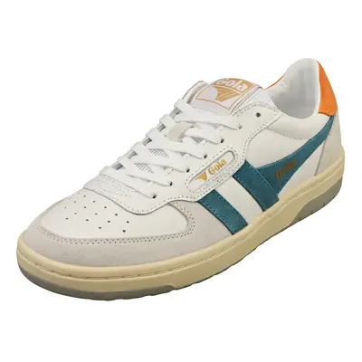 (5) Gola Hawk Womens Fashion Trainers in White Blue