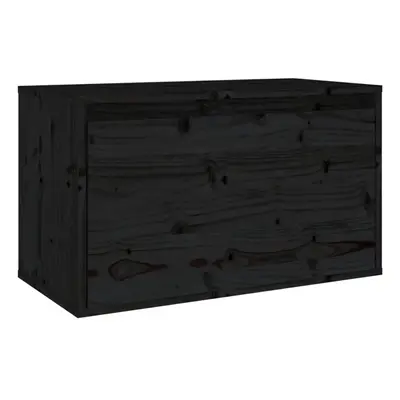 (black, 1) vidaXL Wall Cabinet Hanging Storage Cabinet Wall Cupboard Solid Wood Pine