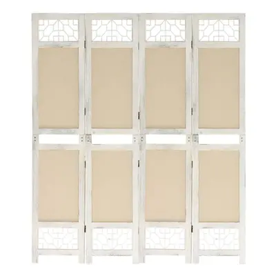 (140 x cm) vidaXL 6-Panel Room Divider Cream Fabric Privacy Folding Screen Multi Sizes