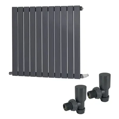 (600 x 750mm Single) Warmehaus Flat Panel Horizontal Vertical Radiator with Angled Valves