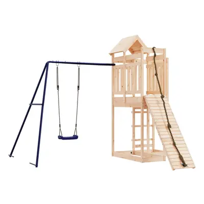 (solid pinewood) vidaXL Outdoor Playset Playhouse Play Tower Playground Set Solid Wood Douglas