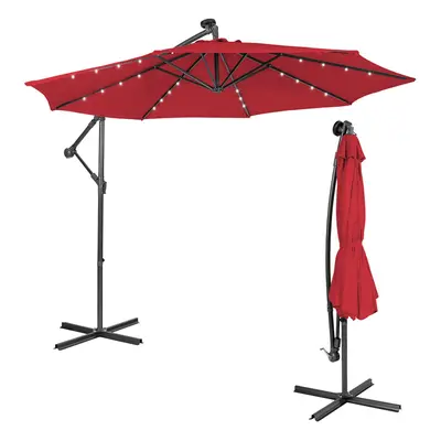 10 ft Cantilever Umbrella w/ Solar-Powered LED Lights