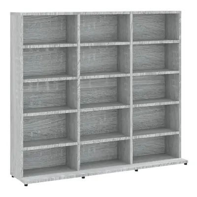 (Grey sonoma) vidaXL CD Cabinet CD Shelf Rack Storage Cabinet Display Shelf Engineered Wood