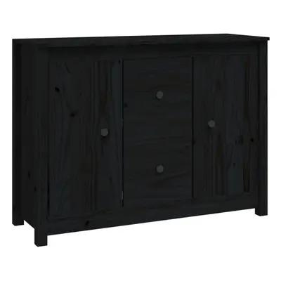 (Black) vidaXL Solid Wood Pine Sideboard Side Cabinet Home Organiser Multi Colours