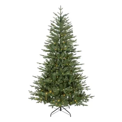 Pre-Lit 7ft Hinged Christmas Tree with Warm White LED Lights & PE/PVC Tips - DH82