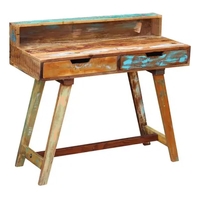 Solid Reclaimed Recycled Wood Rustic Desk Table Handmade Drawers 100x45x90 cm