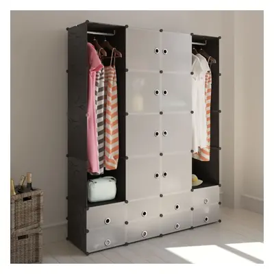 vidaXL Modular Cabinet Compartments Black and White 37x146x180.5cm Storage