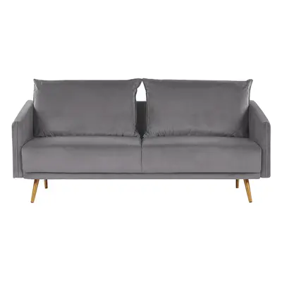 3 Seater Velvet Sofa Grey MAURA