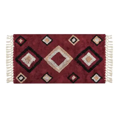 Cotton Area Rug x cm Red SIIRT