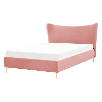 Bed CHALEIX x cm (EU Double) Velvet Peach Pink