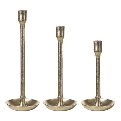 Set of Candle Holders LIWUNG Metal Gold