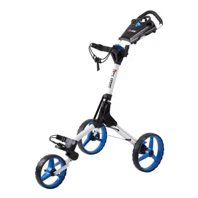 (White/Blue) Cube Golf Trolley by SkyMax One Click Wheel