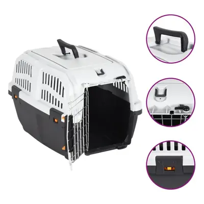 (48 x 31.5 x cm) vidaXL Pet Carrier Dog Carrier Cat Pet Crate with Metal Door Polypropylene