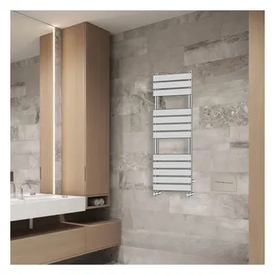 (1200x450mm) NRG Flat Panel Heated Towel Rail Bathroom Rad Radiator Chrome