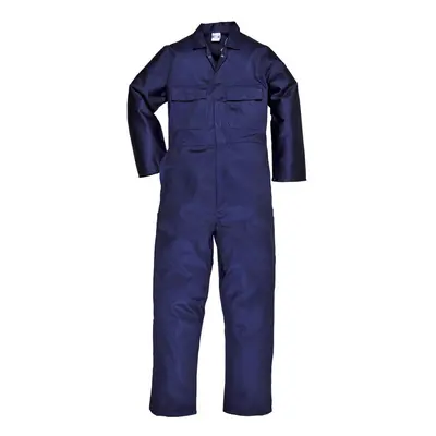 (L x Regular, Navy) Portwest Mens Euro Work Polycotton Coverall (S999) / Workwear