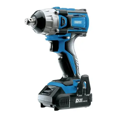 DRAPER D20 20V Brushless 1/2" Mid-Torque Impact Wrench with x 2Ah Batteries and Charger (250Nm) 