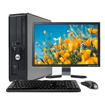 FCS FAST DELL BUNDLE COMPUTER TOWER PC SET SYSTEM QUADCORE 8GB 1TB 19" TFT