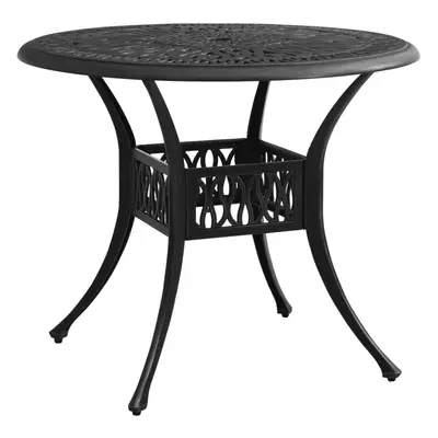 vidaXL Garden Table Black Cast Aluminium Outdoor Patio Dining Dinner Desk