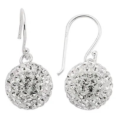 Jewelco London Ladies Sterling Silver Crystal Disco Ball Drop Earrings - GVE139A