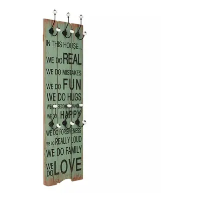 vidaXL Wall-mounted Coat Rack with Hooks 120x40cm HAPPY LOVE Hanger Holder