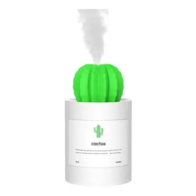 (white) USB Port 280ML Mini Cactus Shape Air Purifier Cool Mist Humidifier for Car Home Office