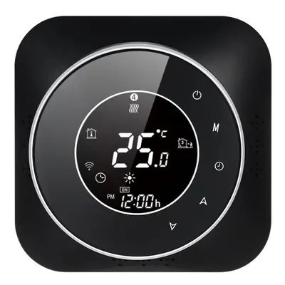 (Black, With Wifi) Programmable Thermostat 5+1+1 Six Periods Touchscreen LCD with Water Heating 