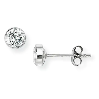 Jewelco London 9ct White Gold Cubic Zirconia Round Bezel Stud Earrings - 4mm - SENR02204