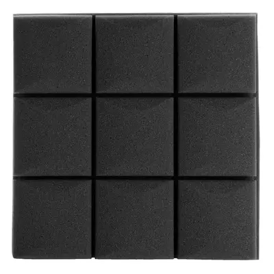 (Black) 6Pcs 27x27x4 Acoustic Panels Tiles Studio Soundproofing Isolation Wedge Sponge Foam