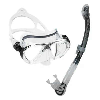 (Clear/Black) Cressi Big Eyes Evolution & Alpha Ultra Dry Snorkelling Combo