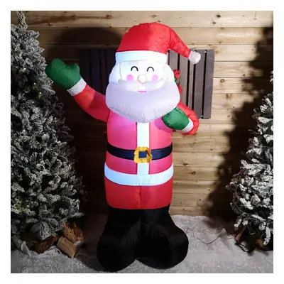 6ft (190cm) LED Christmas Inflatables Outdoor Santa Claus With Gifts Decorations