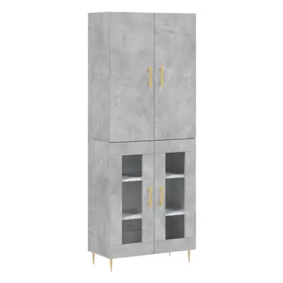 (concrete grey, glass doors) vidaXL Highboard Sideboard Storage Cabinet Side Cabinet White Engin