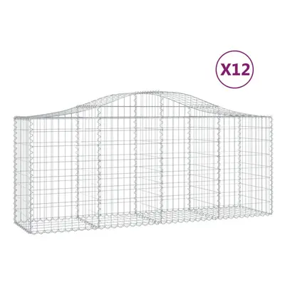 (200 x x 80/100 cm/ pcs) vidaXL Arched Gabion Basket Stone Basket Gabion Retaining Wall Galvanis